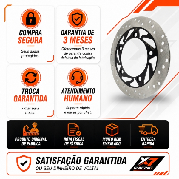 Disco de Freio Dianteiro Aço Carbono Haojue DK 160 / DK 150 Novo