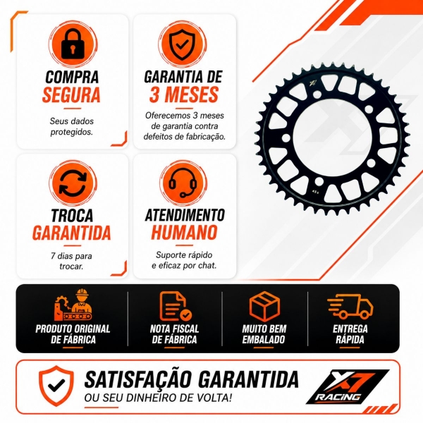 Coroa X7 17 Dentes BMW S1000RR Passe 525H Alta Resistência