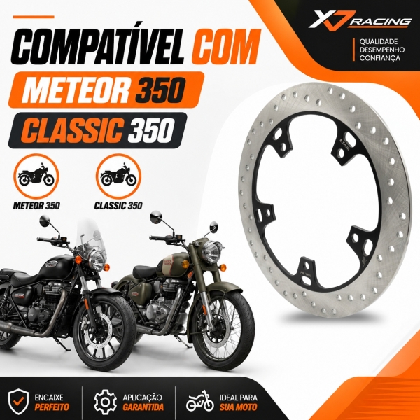 Disco Dianteiro Novo Compativel Para Royal Enfield Meteor Classic 350 300mm Aço A036