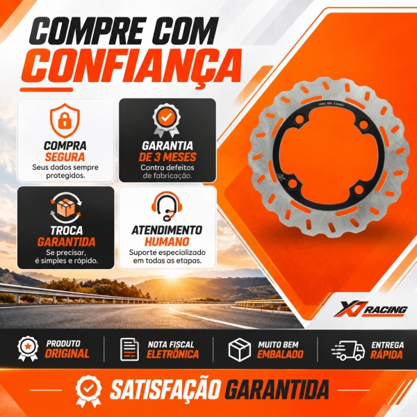 Disco Freio Traseiro Moto Shineray Strom 200 2024-2026 Novo Aço Carbono