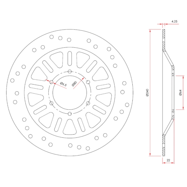 DISCO FREIO DIANTEIRO HAOJUE NK 150 240MM X7 RACING