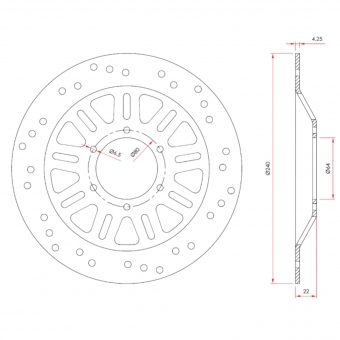 DISCO FREIO DIANTEIRO HAOJUE NK 150 240MM X7 RACING