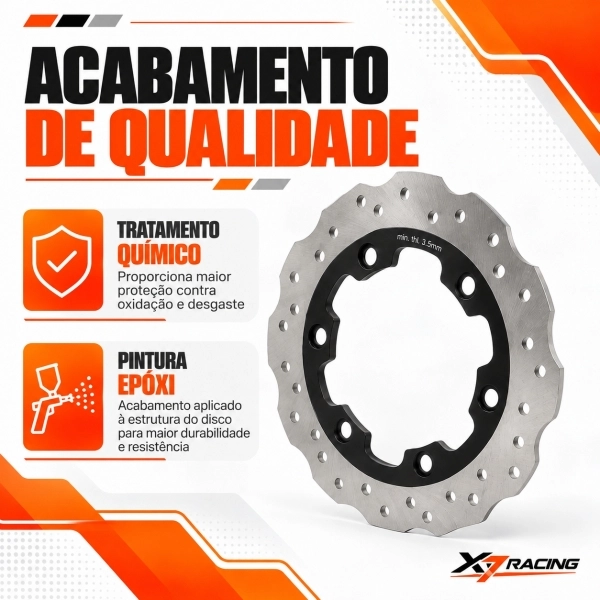 Disco Freio Dianteiro Moto Mottu Sport 110i KS/ESD Novo Aço Carbono
