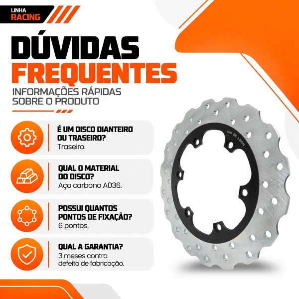 Disco de Freio Traseiro Bajaj Dominar 160/200 2024 2025 2026 2027 Novo
