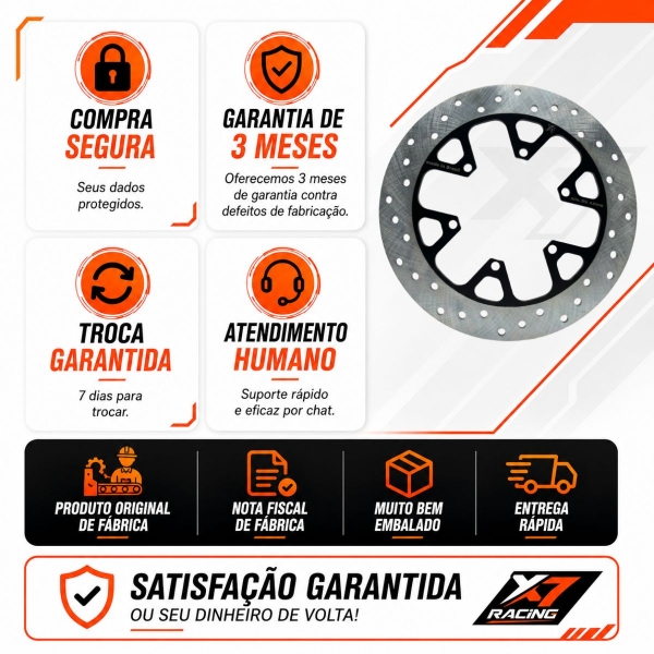 Disco De Freio Traseiro Meteor 350 X7 Racing Perfurado Alta Performance