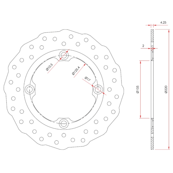 Disco de Freio Traseiro Aço Carbono A036 Haojue DR160 Novo