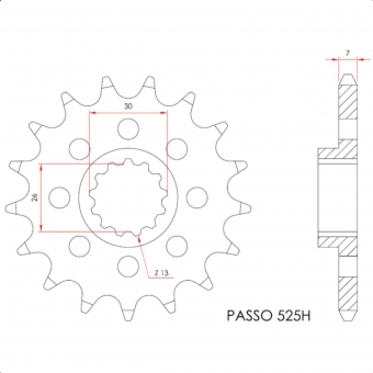 Pinhão X7 17 Dentes BMW S1000RR Passe 525H Alta Resistência