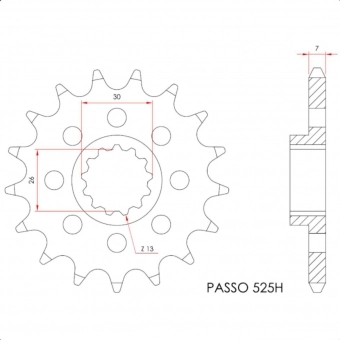 Pinhão X7 17 Dentes BMW S1000RR Passe 525H Alta Resistência