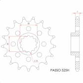 Pinhão X7 17 Dentes BMW S1000RR Passe 525H Alta Resistência