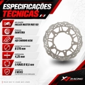 Disco Freio Dianteiro Novo Compatível Para Moto Haojue Master Ride 150 270mm Aço Carbono