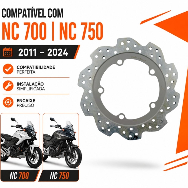 Disco Freio Traseiro NC 750X NC 750S Fixação 5 Pontos X7 Racing