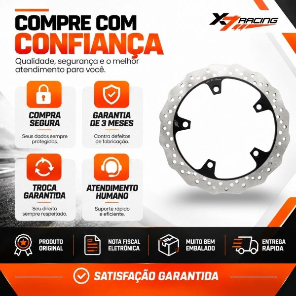 Disco Freio Dianteiro Novo Moto Haojue Dr 160 Aço Carbono 277mm