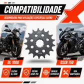Pinhão X7 Racing 17 Dentes Passe 525H Para Suzuki DL 1000 GSXR 750