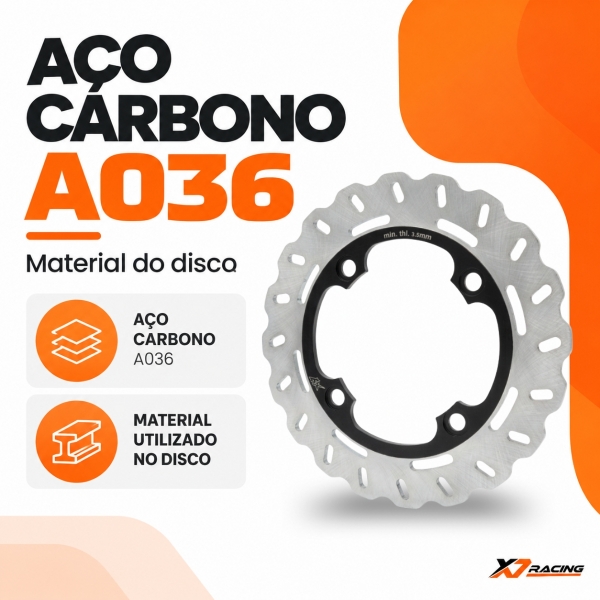 Disco Freio Traseiro Moto Shineray Strom 200 2024-2026 Novo Aço Carbono