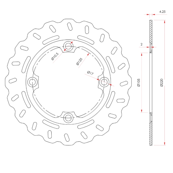 Disco Freio Traseiro Moto Shineray Strom 200 2024-2026 Novo Aço Carbono