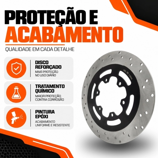 Disco De Freio Traseiro Novo Moto Kasinski Mirage 650 Reforçado Aço Carbono X7racing