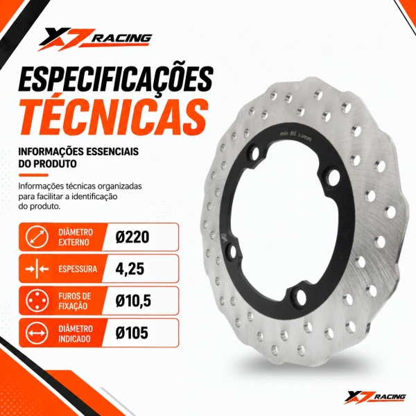Disco de Freio Traseiro Aço Carbono A036 Haojue DR160 Novo