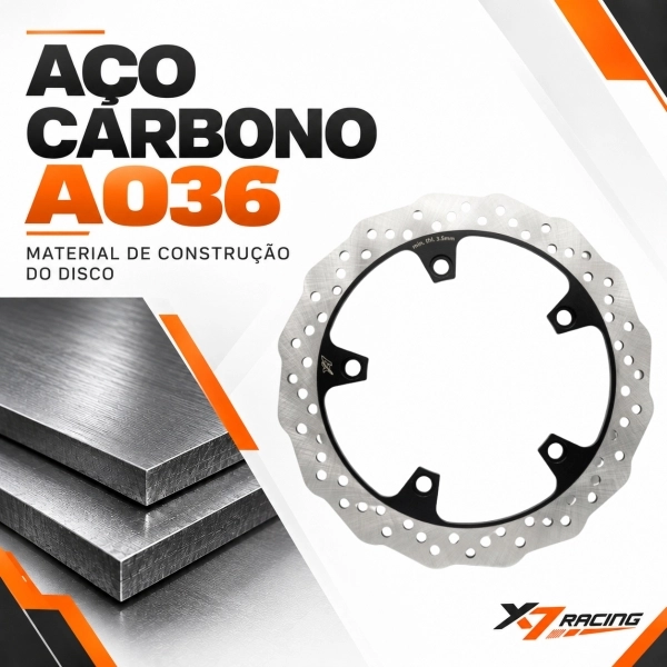 Disco Freio Dianteiro Novo Moto Haojue Dr 160 Aço Carbono 277mm
