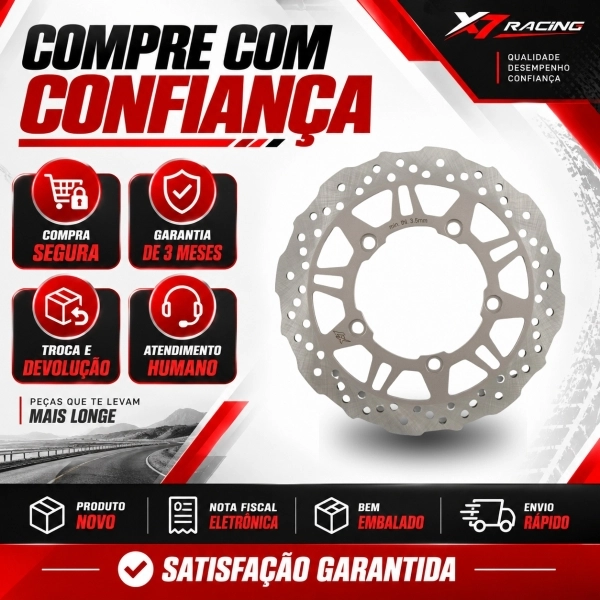 Disco Freio Dianteiro Novo Compatível Para Moto Haojue Master Ride 150 270mm Aço Carbono