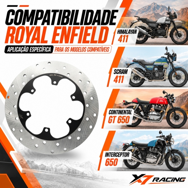 Disco Freio Traseiro Royal Enfield Himalayan 411 Scram 411 Continental GT 650 Interceptor 650