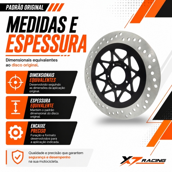 Disco Freio Dianteiro Moto Shineray SHI 175 2024 Aço A036 Novo