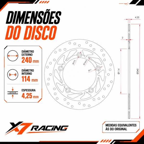 Disco de Freio Dianteiro Aço Carbono Haojue DK 160 / DK 150 Novo