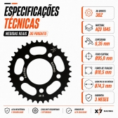 Coroa 38 Dentes X7 Racing Honda Strada Aço 1045 Alta Resistência