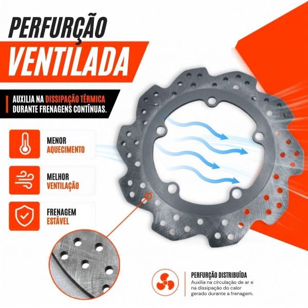Disco Freio Traseiro NC 750X NC 750S Fixação 5 Pontos X7 Racing