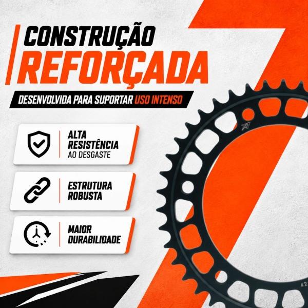 Coroa X7 Racing 42 Dentes BMW F800 GS 2013 a 2018 Passe 525 Alta Resistência
