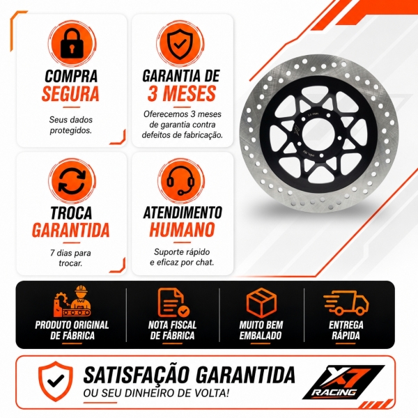 Disco Freio Dianteiro Moto Shineray SHI 175 2024 Aço A036 Novo