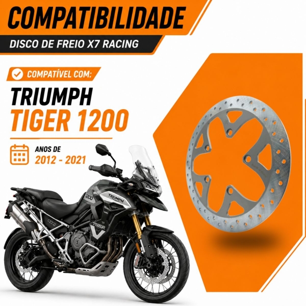 Disco Freio X7 Racing Triumph Tiger 1200 Aço Carbono