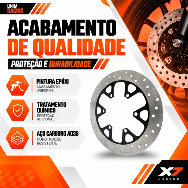 Disco Freio Traseiro Moto Royal Enfield Hunter 350 Novo Aço Carbono