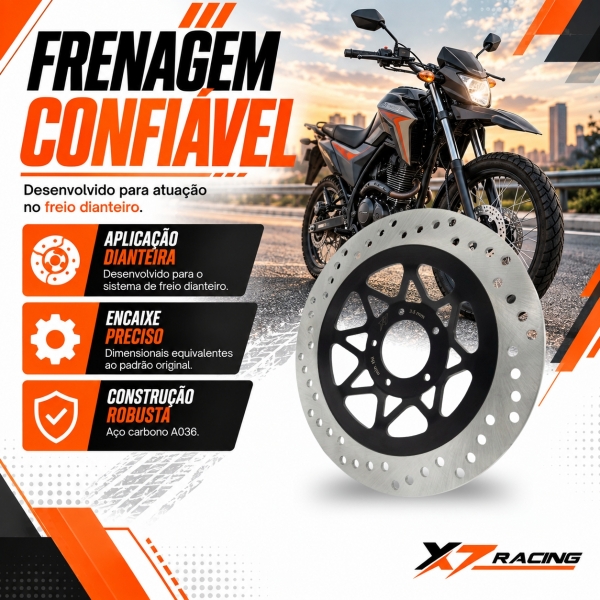 Disco Freio Dianteiro Moto Shineray SHI 175 2024 Aço A036 Novo