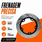 Disco de Freio Dianteiro X7 Racing Bandit TR Aço Carbono A036 Perfurado Preto