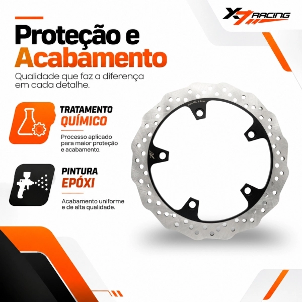 Disco Freio Dianteiro Novo Moto Haojue Dr 160 Aço Carbono 277mm
