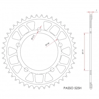 Coroa X7 17 Dentes BMW S1000RR Passe 525H Alta Resistência