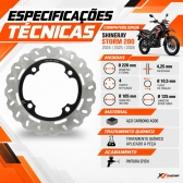 Disco Freio Traseiro Moto Shineray Strom 200 2024-2026 Novo Aço Carbono