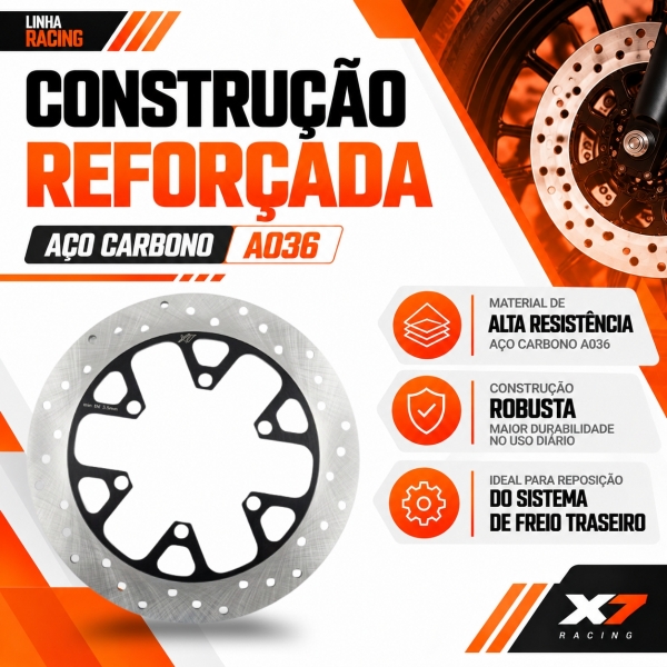 Disco Freio Traseiro Moto Royal Enfield Hunter 350 Novo Aço Carbono