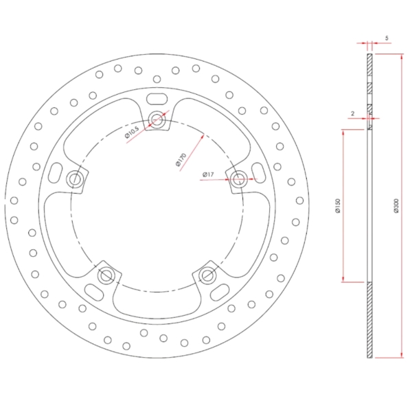Disco Dianteiro Novo Compativel Para Royal Enfield Meteor Classic 350 300mm Aço A036