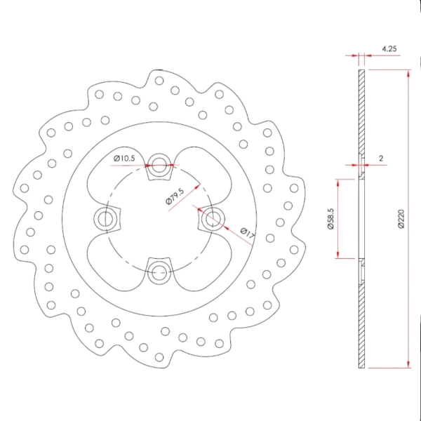 Disco Freio Dianteiro Moto Shineray Jet 50/125 220mm Novo X7racing