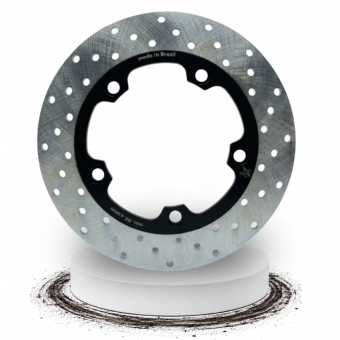 Disco de Freio Dianteiro X7 Racing Bandit TR Aço Carbono A036 Perfurado Preto