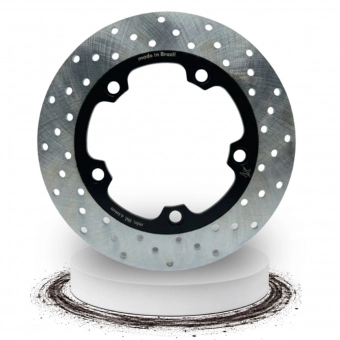 Disco de Freio Dianteiro X7 Racing Bandit TR Aço Carbono A036 Perfurado Preto