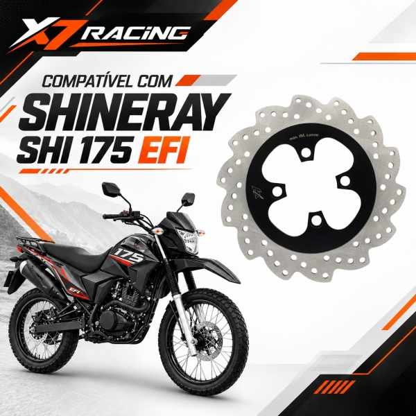 Disco Freio Traseiro Moto Shineray Shi 175 Efi Aço Carbono Novo