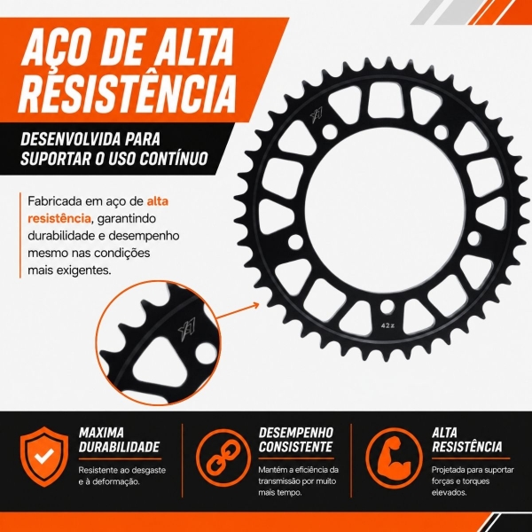 Coroa X7 Racing 42 Dentes Passe 525 Suzuki DL 1000 V-Strom