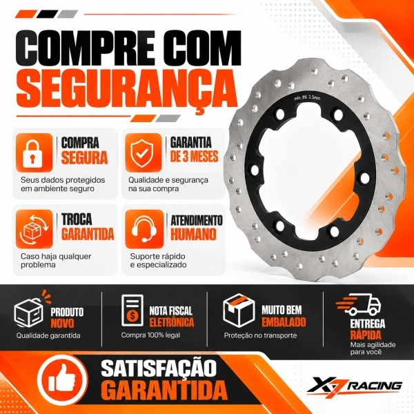 Disco Freio Dianteiro Moto Mottu Sport 110i KS/ESD Novo Aço Carbono