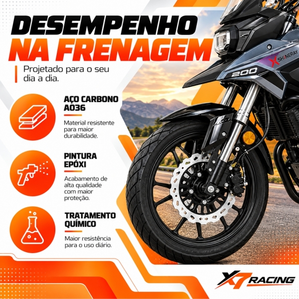 Disco Dianteiro Moto SHINERAY STROM 200 2024 2025 2026 2027 Aço