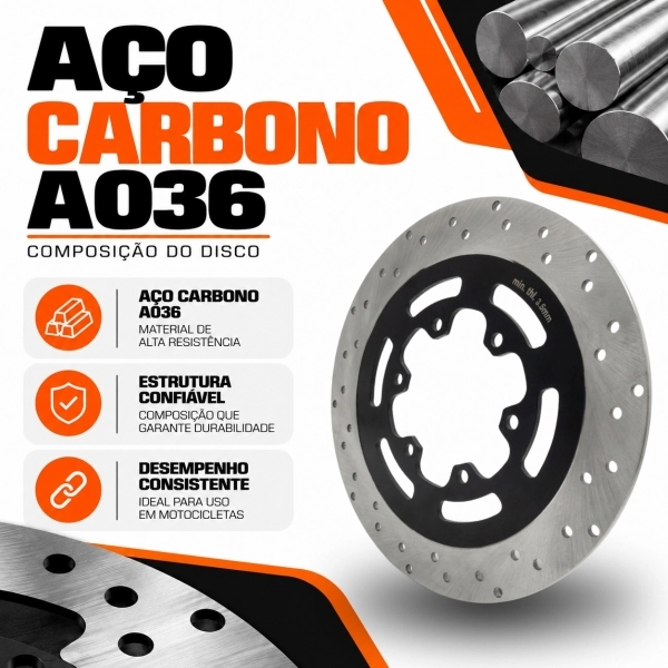 Disco De Freio Traseiro Novo Moto Kasinski Mirage 650 Reforçado Aço Carbono X7racing