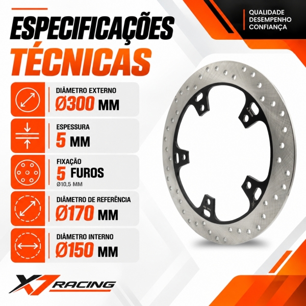 Disco Dianteiro Novo Compativel Para Royal Enfield Meteor Classic 350 300mm Aço A036