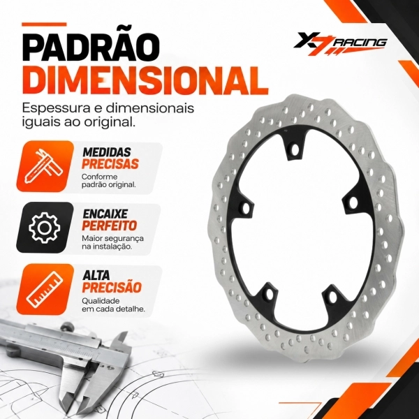 Disco Freio Dianteiro Novo Moto Haojue Dr 160 Aço Carbono 277mm