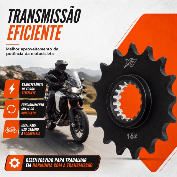 Pinhão X7 16 Dentes BMW F800 GS 2012 a 2018 Passe 525